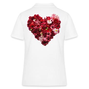 Coeur de Fleurs Rouges - Passionate Flower Pr - Polo Femme - blanc - Dos - Ailine (174cm)