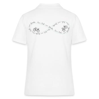 ziel_strecke - Frauen Polo Shirt - Weiß - Hinten - Ailine (174cm)