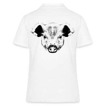 Piglet / Pig / Portrait - Women's Polo Shirt - white - Back - Ailine (174cm)
