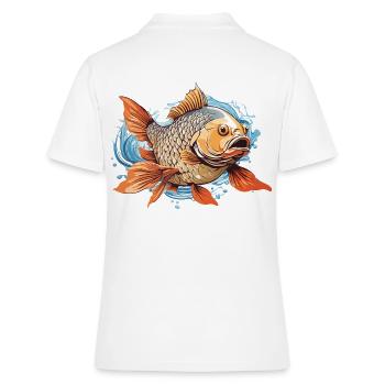 Aesthetic Fish Fishing Art Fisherman Design - Women's Polo Shirt - white - Back - Ailine (174cm)