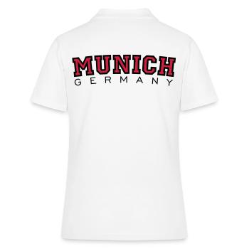 München Munich Germany (Schwarz/Rot) - Frauen Polo Shirt - Weiß - Hinten - Ailine (174cm)