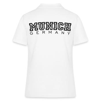 Munich Germany (Schwarz/Weiß) München - Frauen Polo Shirt - Weiß - Hinten - Ailine (174cm)