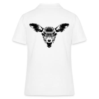 Reh Portrait / Kitz - Frauen Polo Shirt - Weiß - Hinten - Ailine (174cm)