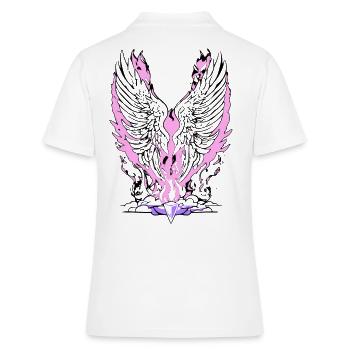 2reborn Angelwings fire blades 2 - Frauen Polo Shirt - Weiß - Hinten - Ailine (174cm)