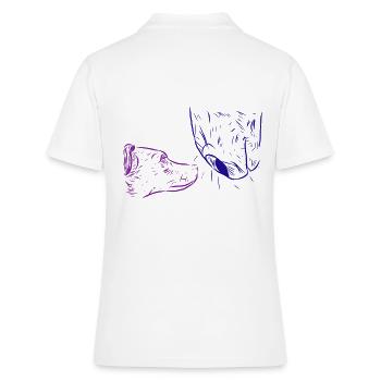 Pferd und Hund - Frauen Polo Shirt - Weiß - Hinten - Ailine (174cm)