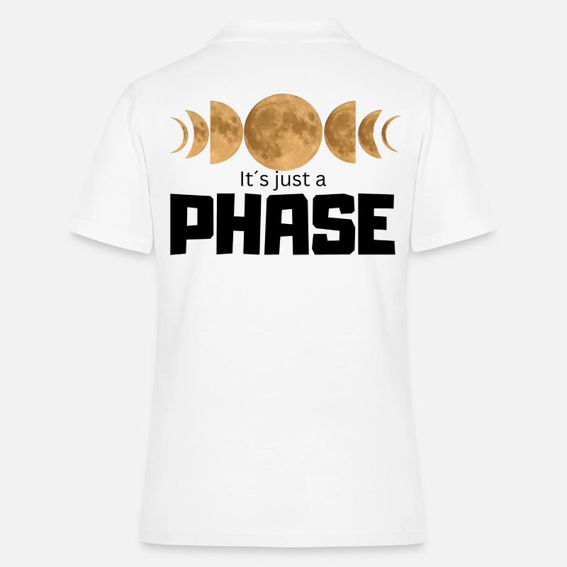 C’est juste une phase - Moon Phases Design avec Vol - Polo Femme - blanc