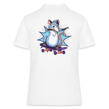 Skateboard Skater Ramp Skating Opossum - Polo Femme - blanc - Dos - Ailine (174cm)