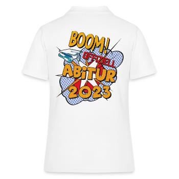 Abi 2023 Abitur bestanden Urkunde comic Abitur - Frauen Polo Shirt - Weiß - Hinten - Ailine (174cm)