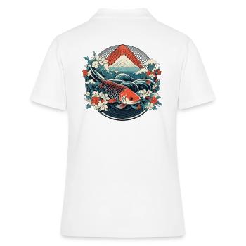 Koi Fish Koi carpe Koi Garden Pond Koi - Polo Femme - blanc - Dos - Ailine (174cm)