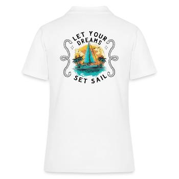 sailor sailboat sailing ship sailing yacht - Women's Polo Shirt - white - Back - Ailine (174cm)