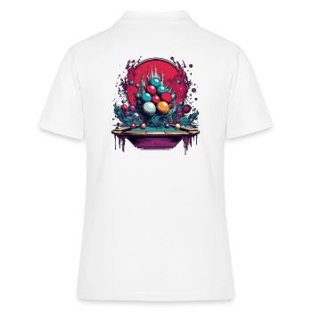 Jeu de snooker, table de snooker, boules de snooker, Vintage - Polo Femme - blanc - Dos - Ailine (174cm)