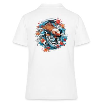 Koi Poisson Koï Carpe Koi Jardin Koi Étang Koi - Polo Femme - blanc - Dos - Ailine (174cm)