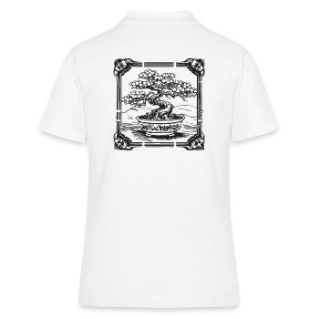Bonsaibaum Bonsai-Pflanzen Blumentopf Vintage - Frauen Polo Shirt - Weiß - Hinten - Ailine (174cm)