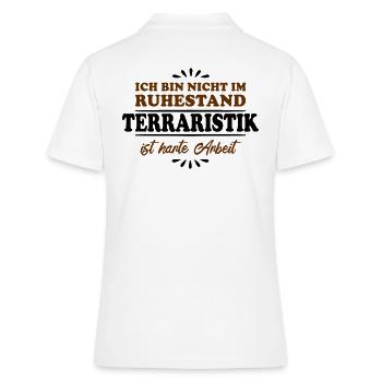 Pensionné de retraite Terrarium de retraité - Polo Femme - blanc - Dos - Ailine (174cm)