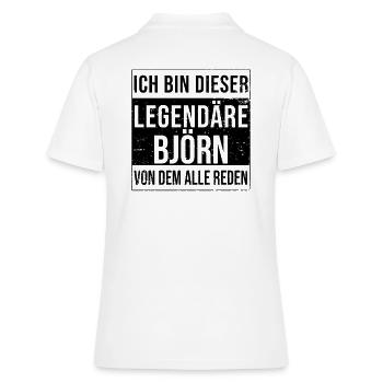 Je suis cette légende pour Björn - Polo Femme - blanc - Dos - Ailine (174cm)