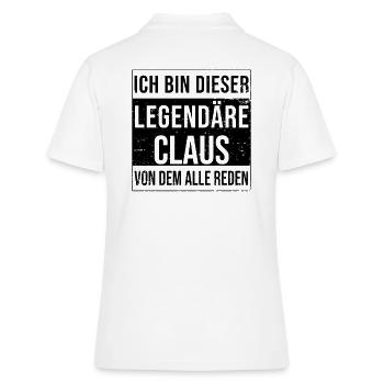 Je suis cette légende pour Claus - Polo Femme - blanc - Dos - Ailine (174cm)