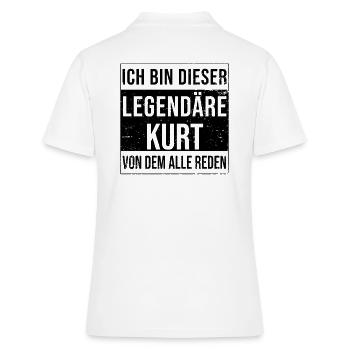 Ich bin dieser legendäre für Kurt - Frauen Polo Shirt - Weiß - Hinten - Ailine (174cm)