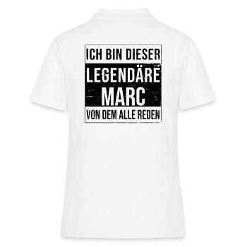 Je suis cette légende pour Marc - Polo Femme - blanc - Dos - Ailine (174cm)