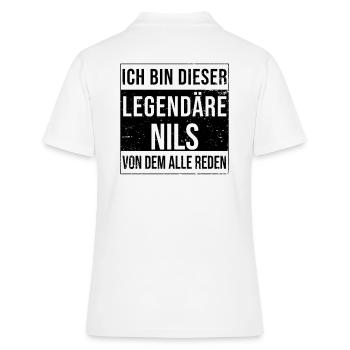 Je suis cette légende pour Nils - Polo Femme - blanc - Dos - Ailine (174cm)