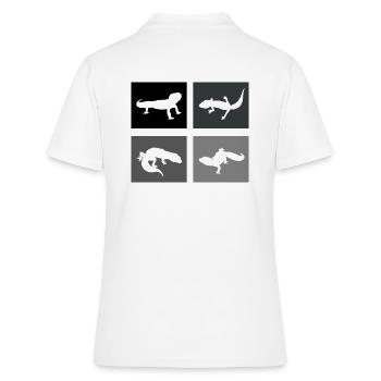 Terrarium Reptilien Aquarium Echsen Leopard-Geckos - Frauen Polo Shirt - Weiß - Hinten - Ailine (174cm)