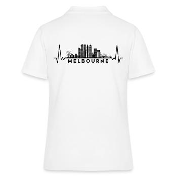 Herzschlag Skyline Australien Melbourne - Frauen Polo Shirt - Weiß - Hinten - Ailine (174cm)