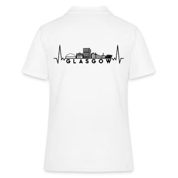 Herzschlag Skyline UK Glasgow - Frauen Polo Shirt - Weiß - Hinten - Ailine (174cm)