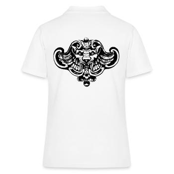 Geflügelter Löwe oder Wolf / Chimäre - Frauen Polo Shirt - Weiß - Hinten - Ailine (174cm)