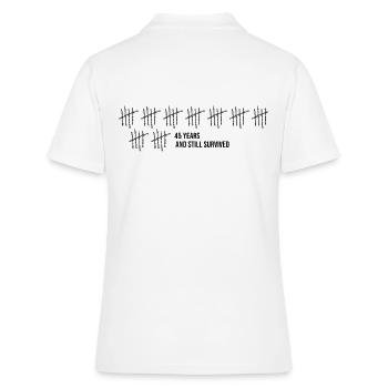 45e anniversaire 45 quarante-cinq 45e anniversaire - Polo Femme - blanc - Dos - Ailine (174cm)