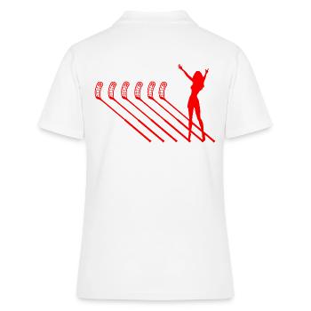 unihockey floorball floorball-girl - Frauen Polo Shirt - Weiß - Hinten - Ailine (174cm)