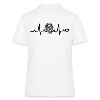 Jaguar Herzfrequenz - Frauen Polo Shirt - Weiß - Hinten - Ailine (174cm)