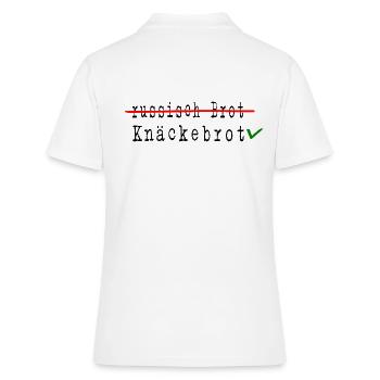 knäckebrot support UKRAINE slava ukraini "Boykott" - Frauen Polo Shirt - Weiß - Hinten - Ailine (174cm)