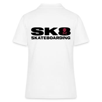 skater sk8 slateboard halfpipe skateboarder - Women's Polo Shirt - white - Back - Ailine (174cm)