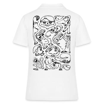 Cartoon Faces - Polo Femme - blanc - Dos - Ailine (174cm)
