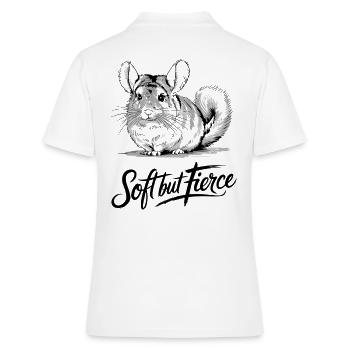 Sanft Aber Wild Chinchilla Illustration - Frauen Polo Shirt - Weiß - Hinten - Ailine (174cm)