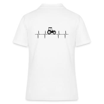 Traktor Herzschlag Landwirt Puls Frequenz Trecker - Frauen Polo Shirt - Weiß - Hinten - Ailine (174cm)