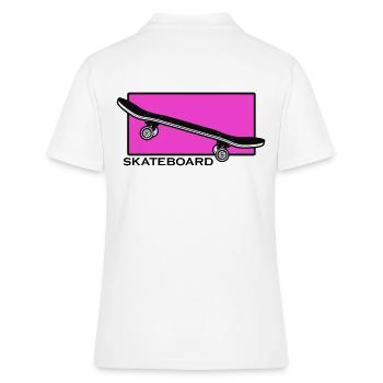 skateboard, skateur, halfpipe, sk8, grind, skate - Polo Femme - blanc - Dos - Ailine (174cm)