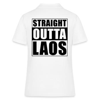 Straight outta Laos - Frauen Polo Shirt - Weiß - Hinten - Ailine (174cm)