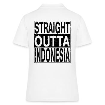 Indonesien Straight outta Indonesien - Frauen Polo Shirt - Weiß - Hinten - Ailine (174cm)