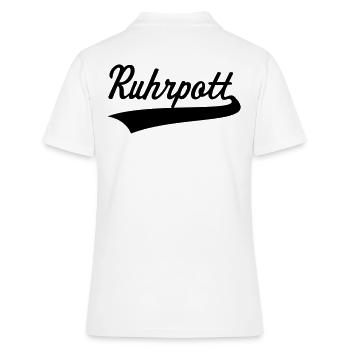 Ruhrpott (région de la Ruhr / Kohlenpott / Ruhrstadt / 1C) - Polo Femme - blanc - Dos - Ailine (174cm)