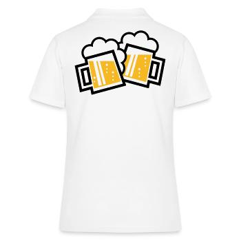 2 chopes à bière bavaroises toast (chopes à bière 2C) - Polo Femme - blanc - Dos - Ailine (174cm)