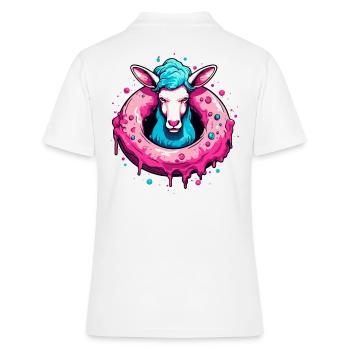 Der Donut-Schaf - Frauen Polo Shirt - Weiß - Hinten - Ailine (174cm)
