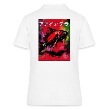Affiche de poisson japonais - Polo Femme - blanc - Dos - Ailine (174cm)