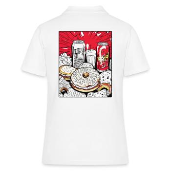 Limonade und süß glasierte Donuts: Fast Food - Frauen Polo Shirt - Weiß - Hinten - Ailine (174cm)