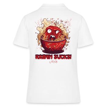 Ramen est décevant et ennuyeux - Polo Femme - blanc - Dos - Ailine (174cm)