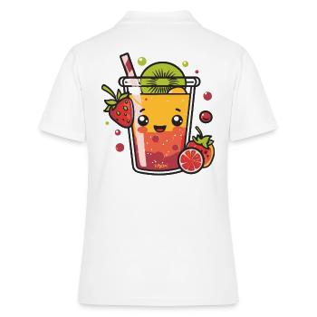 Saftige Frucht: Fruchtiges Getränk - Frauen Polo Shirt - Weiß - Hinten - Ailine (174cm)