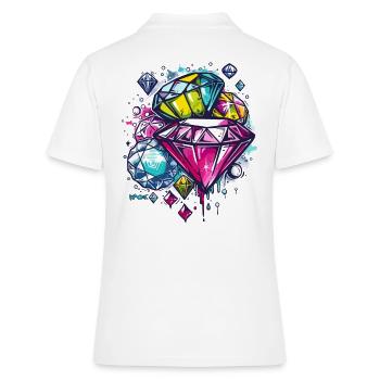 Skizze aus Diamanten, Rubinen und Juwelen - Frauen Polo Shirt - Weiß - Hinten - Ailine (174cm)