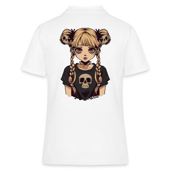 Anime Emo Girl Avec Des Tresses Et Des Crânes - Polo Femme - blanc - Dos - Ailine (174cm)