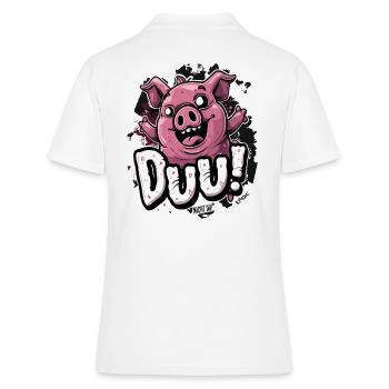 Toi, mais pas toi : Petit cochon coquin - Polo Femme - blanc - Dos - Ailine (174cm)