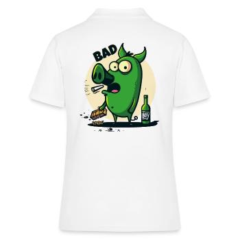 Le cochon de dessin animé cool est un mauvais garçon - Polo Femme - blanc - Dos - Ailine (174cm)