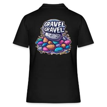 Gravel oder Schotter - Frauen Polo Shirt - Schwarz - Hinten - Ailine (174cm)